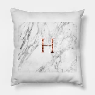 Monogram rose marble H Pillow