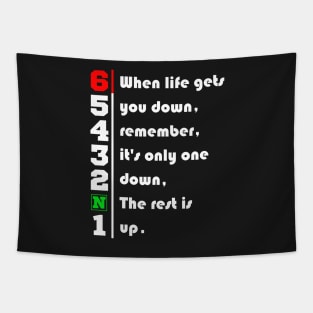 When Life Gets You Down Gears. 1N23456 Motorcycle Motorbike T-Shirt Tapestry