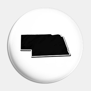 Black Nebraska Outline Pin