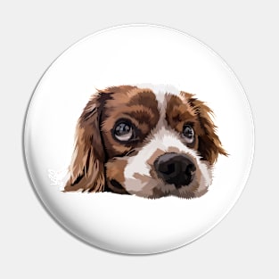 Low Poly Cavalier King Charles Spaniel Art Pin