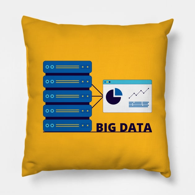 Big data flat illustration design Pillow by andribrnd