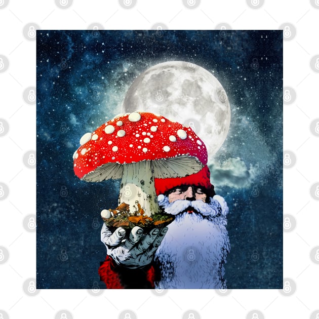 Amanita Muscaria the Red Mushroom with White Spots is Santa Claus's High Flying Reindeer by Puff Sumo