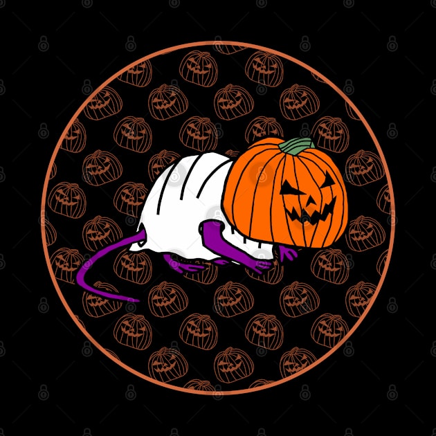 Halloween Horror Rat Dark Round by ellenhenryart