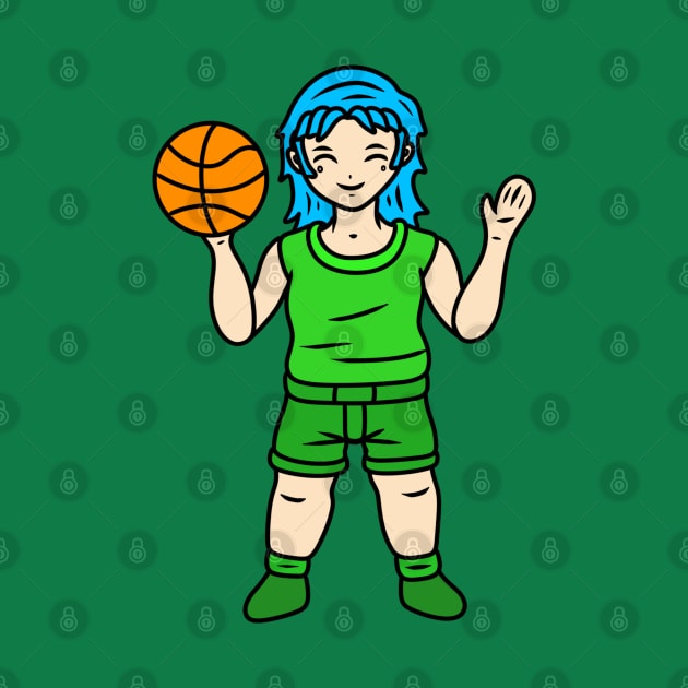 Cute basketball player girl by Andrew Hau