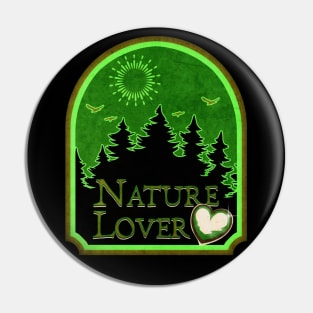 Nature Lover Earth Day Shield Heart Design Pin