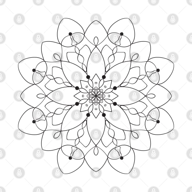 Mandala floral print by Spinkly