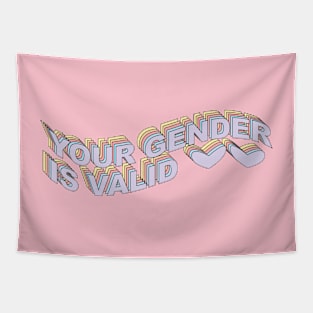 Your gender is Valid LGBTQ+ graphics design art Tapestry