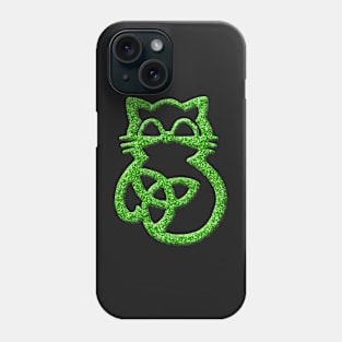 Faux Green Glitter Trinity Knot Celtic Cat Phone Case