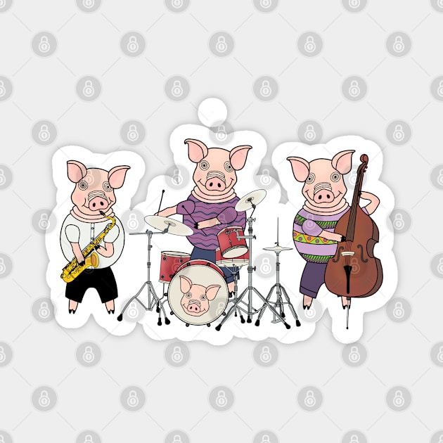 Pig jazz band Magnet by SnailAndCo