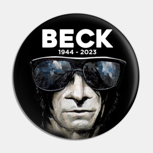 Jeff Beck No 5: Rest In Peace 1944 - 2023 (RIP) on a Dark Background Pin