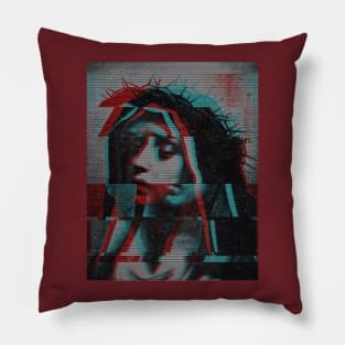 Vaporwave Weeping Mary Pillow