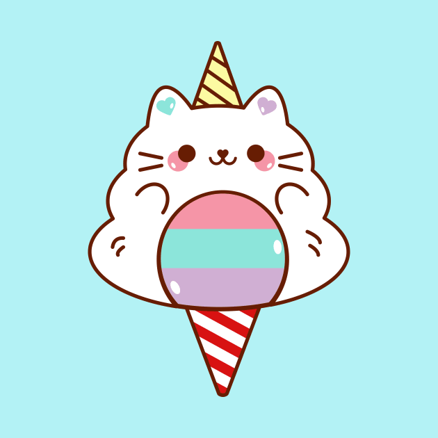 Magical Unicorn Cat Kitten Cotton Candy by mintcorner