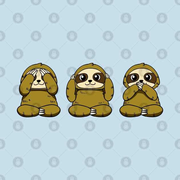 See, Hear, Say No Evil Sloths by WildSloths