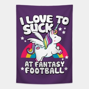 I Suck At Fantasy Football Loser Unicorn Tapestry