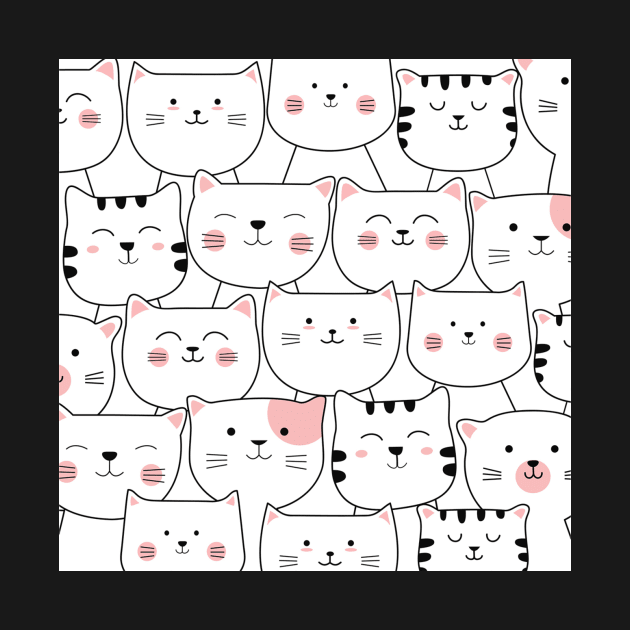 Adorable cate faces | Cute Quirky Kitty Cat Drawing Mask by TheAlmighty1