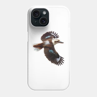 Flying Kookaburra, an Australian icon. Flashing it’s blue plumage, realistically illustrated. Phone Case