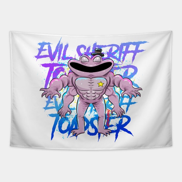 GARTEN OF BAN BAN EVIL SHERIFF TOADSTER Tapestry by Draw For Fun 