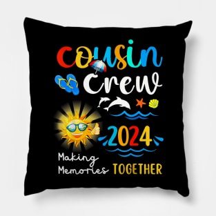 Cousin Crew 2024 Summer Vacation Beach Family Trips Matching Pillow