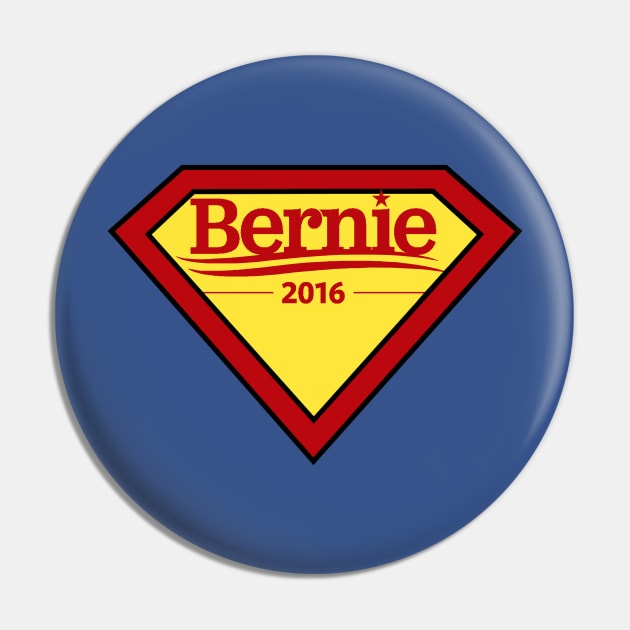 Bernie Sanders - Superhero Pin by DWFinn