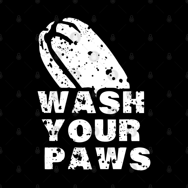 wash your hands cute vintage retro cat paws by A Comic Wizard