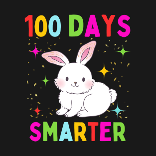 Cute Rabbit 100th Days Of School 100 Days Smarter Kids Girls T-Shirt