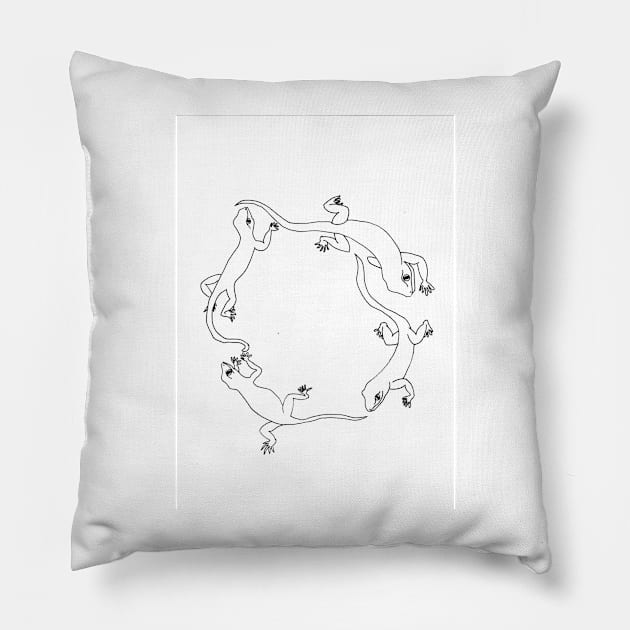 Gecko wreath Pillow by TerraDumont