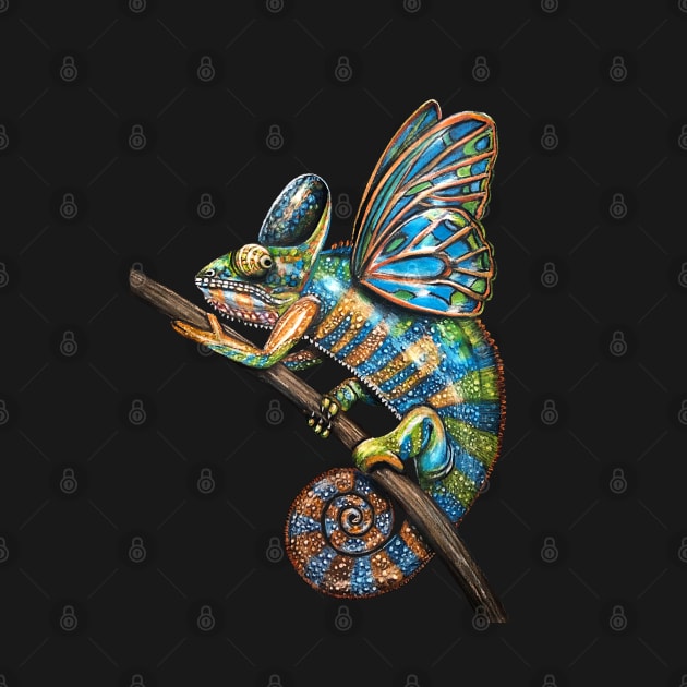 "Butterfly Chameleon" - Butterflown collection by GardenPartyArt