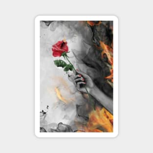 Fiery Rose Magnet