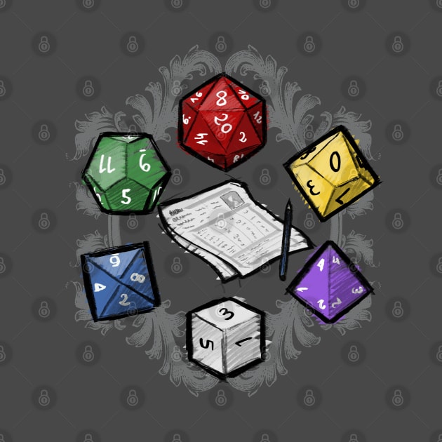 RPG dice set by Medusa Dollmaker