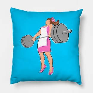 fitness girl, gym girl, weightlifting women Pillow