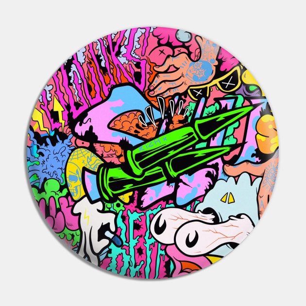Colorful Slluks montage graffiti illustration Pin by slluks_shop