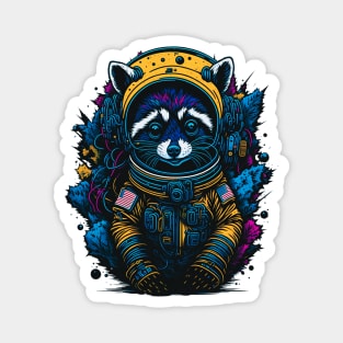 Space Pioneer Raccoon Magnet