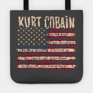 Kurt Cobain American Flag With Lyrics Tote