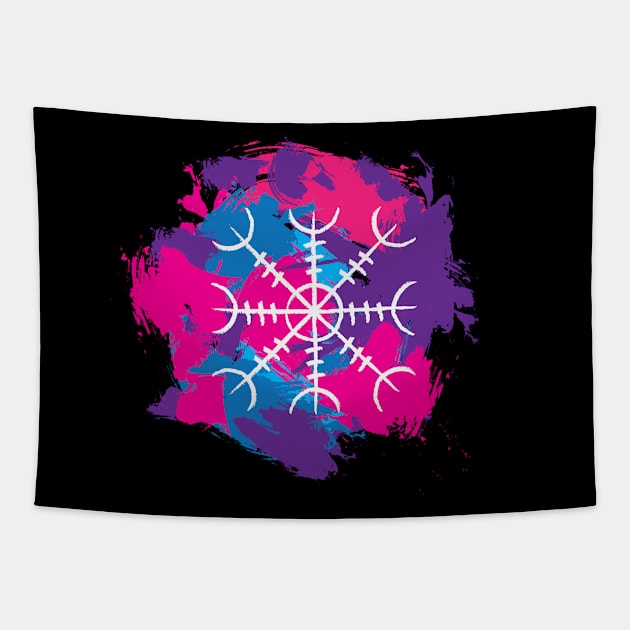 Symbol rune viking Aegishjalmur Tapestry by Catcrea