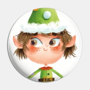 Happy Christmas Elf Pin