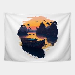 River boat Tapestry