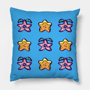 stardew stardrop and starfruit pattern Pillow