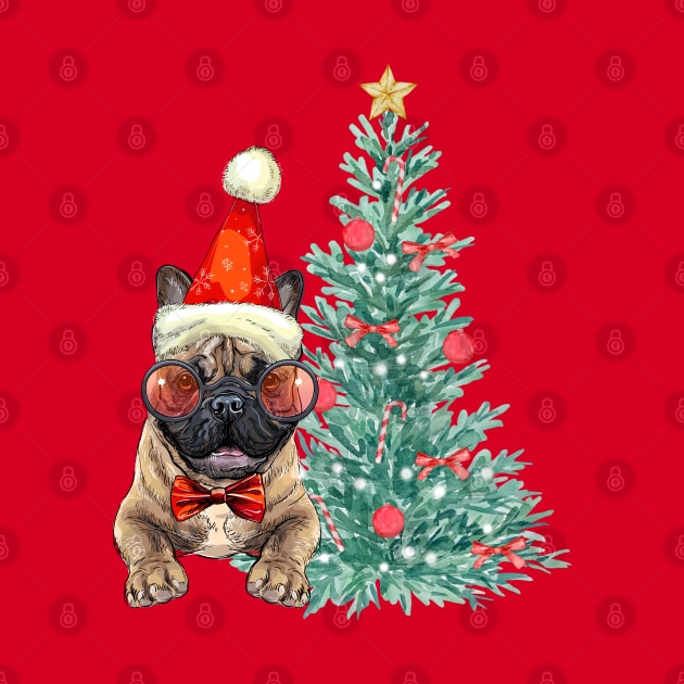 Christmas French Bulldog by Budwood Designs