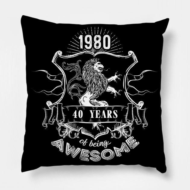 40th Birthday Gift 40 Years Of Being Awesome Pillow by magazin