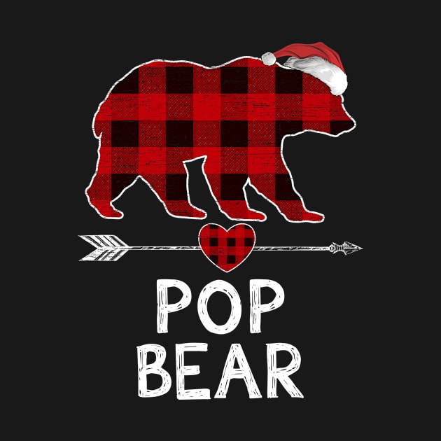 Red Plaid Pop Bear Santa Arrow Shirt Matching Pajama Family by tabaojohnny