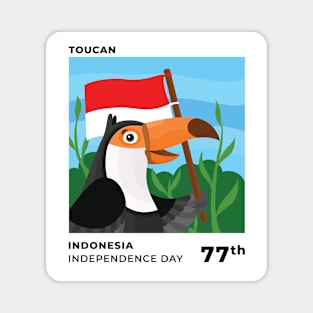 Toucan celebrates Indonesia's independence day Magnet