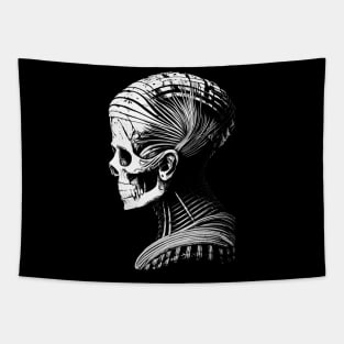 Mummy Skull Side View (for dark backgrounds) Tapestry