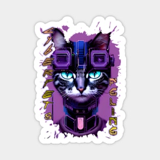 Cyberpets Feline,cat, feline, pet , cyberpunk Edgerunners inspired , anime, manga Magnet