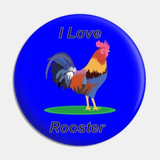 Rooster with feathers of different colors Pin