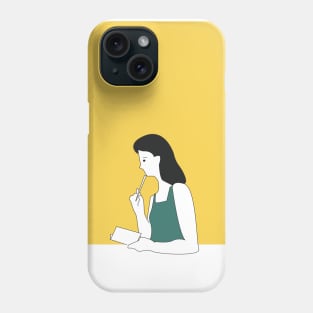 Woman Writing Thoughts Phone Case