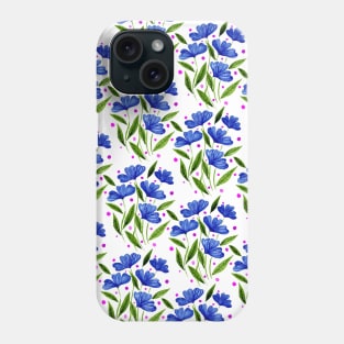 Cute floral bouquet pattern - blue and green Phone Case