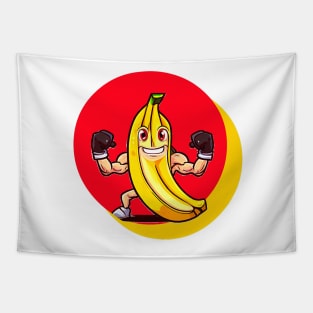 Cute muscle banana Tapestry