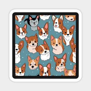 Cute Corgi Dog Pattern Magnet