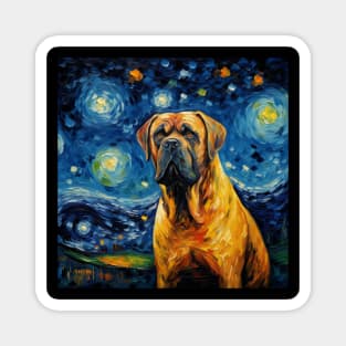 Boerboel dog painted in Van Gogh style Magnet