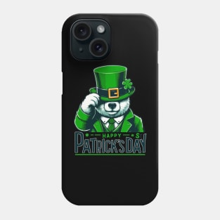 Happy st patricks day funny green bear Phone Case